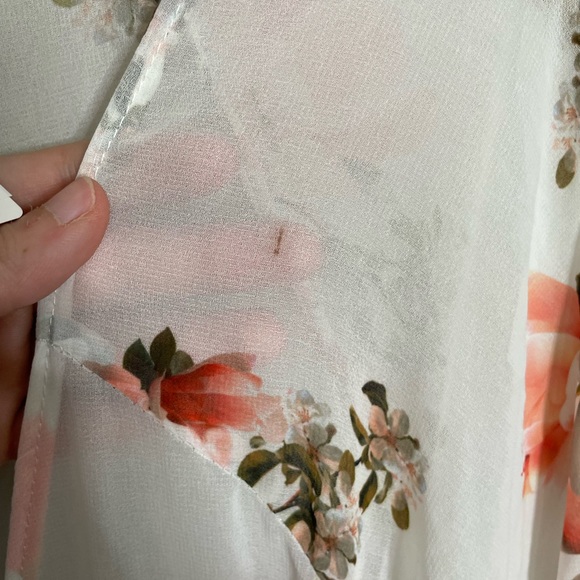 City Chic NWT Lotus Lust Maxi Wrap Dress Floral White XL/22 - Picture 6 of 8